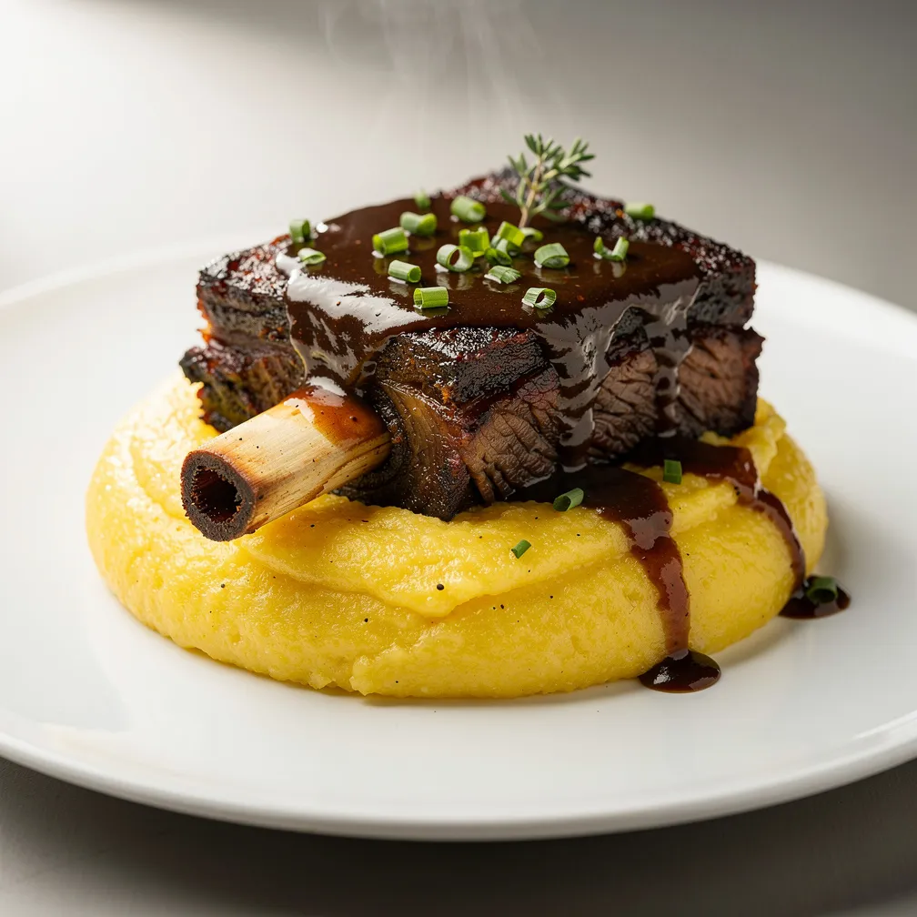 Rinderkurzrippe mit Polenta — nutrition facts