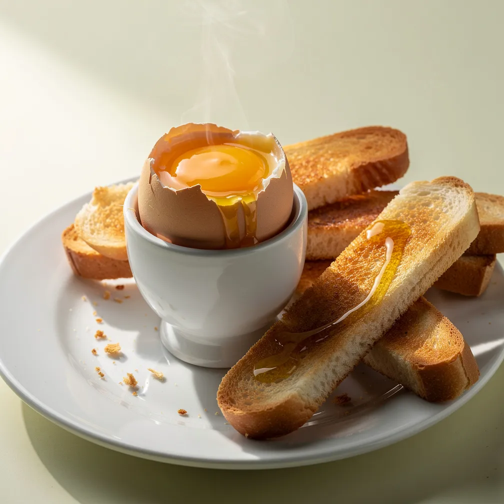 Weichgekochtes Ei mit Toaststreifen — nutrition facts